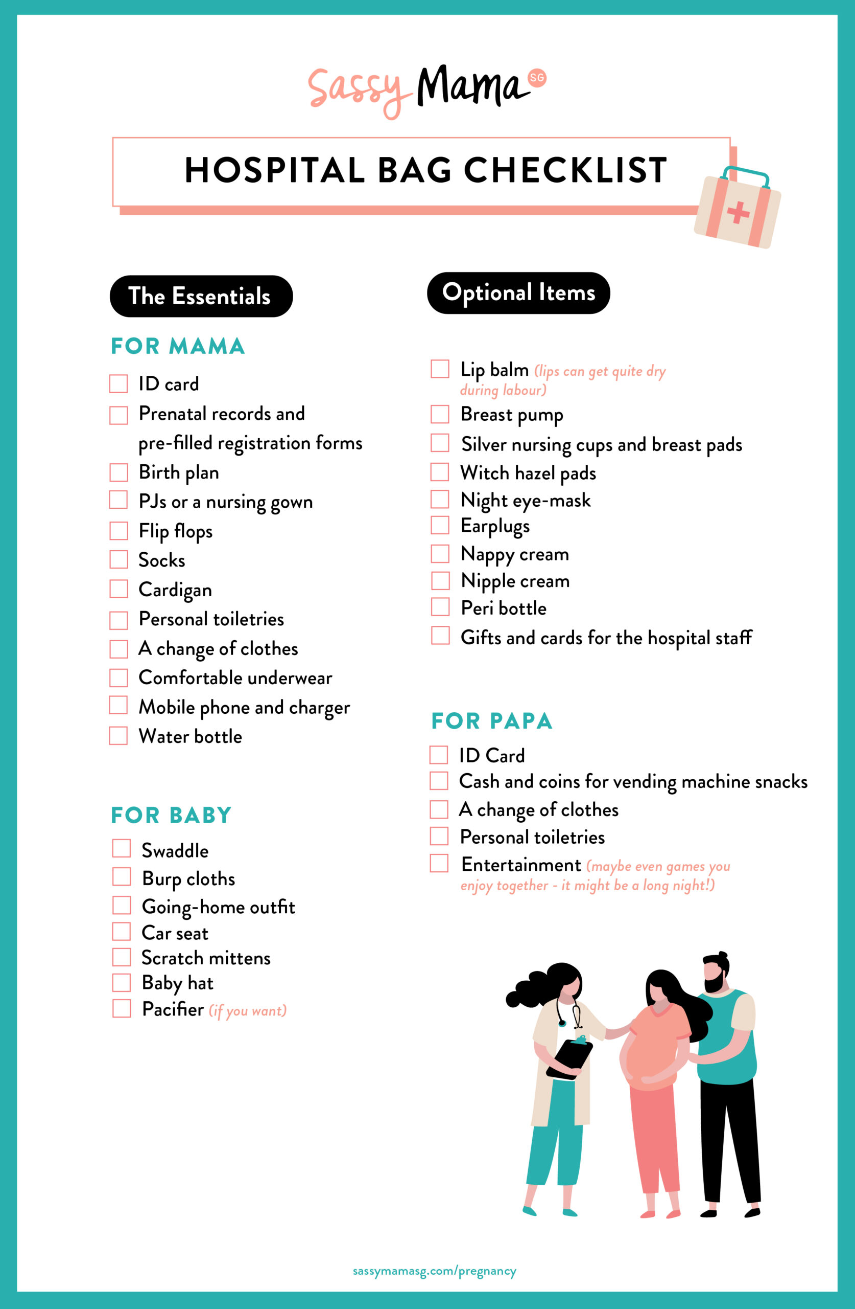 Your Hospital Bag Checklist: FREE Downloadable