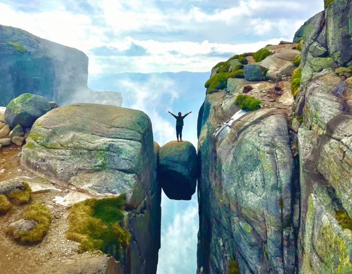 That Mama - Fiona Lee - The famous Kjeragbolten wedged boulder.