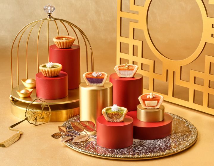 Chinese New year goodies, hampers - Marriott Tang Plaza Hotel Golden Nian Gao Tarts