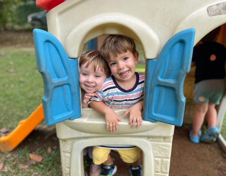 preschool singapore - rain trees kindergarten - students in a playhouse