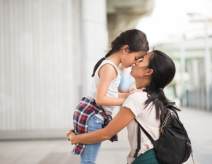 open letter to working moms - asian mom and daughter at school dropoff