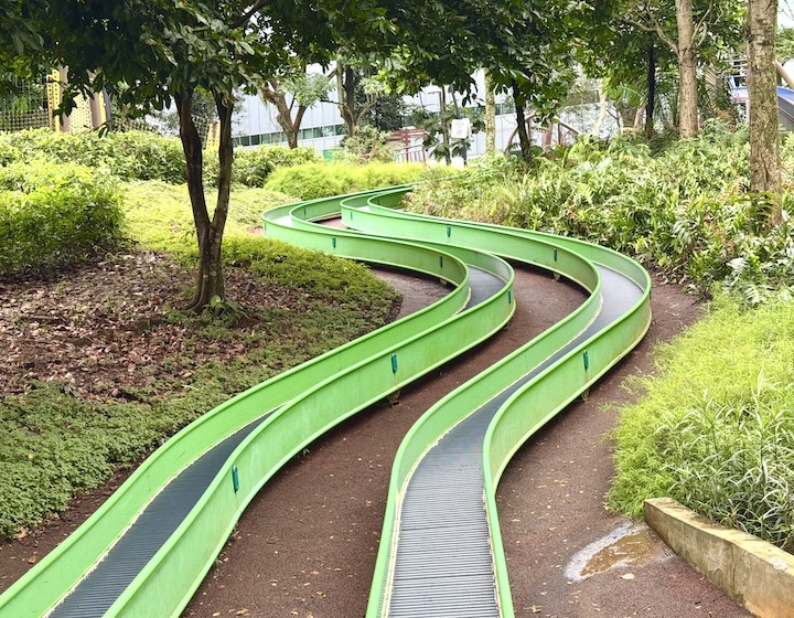 admiralty park playground - green roller slides